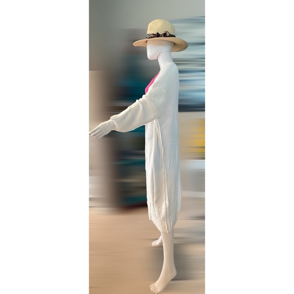EDIT BY NINE White open front cardi sz S M L - Picture 6 of 7